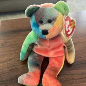 Ty Colorful Patchwork Stuffed Bear Named Garcia